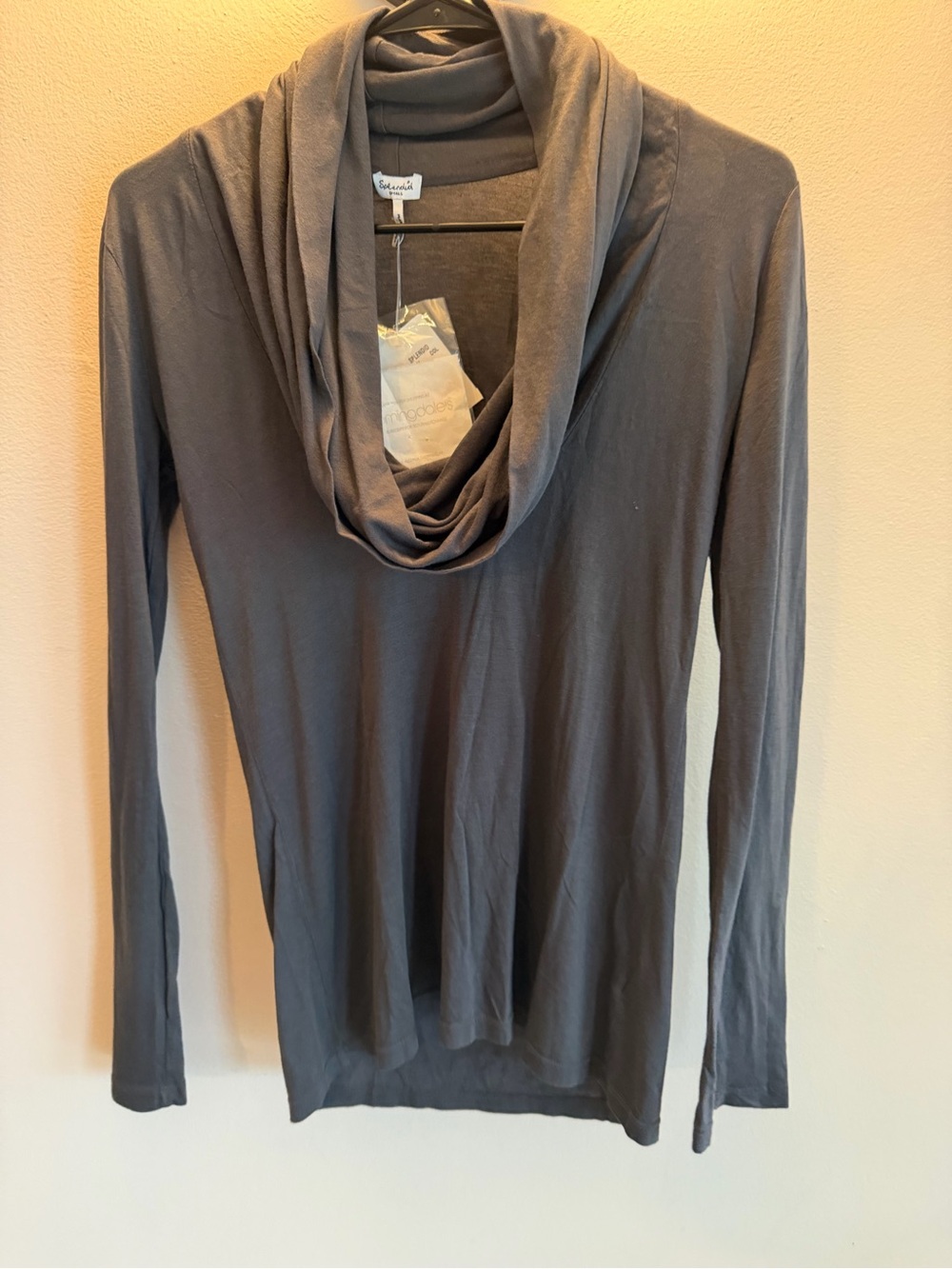 Splendid Slate Gray Cowl Neck Long Sleeve top - Picture 4 of 5